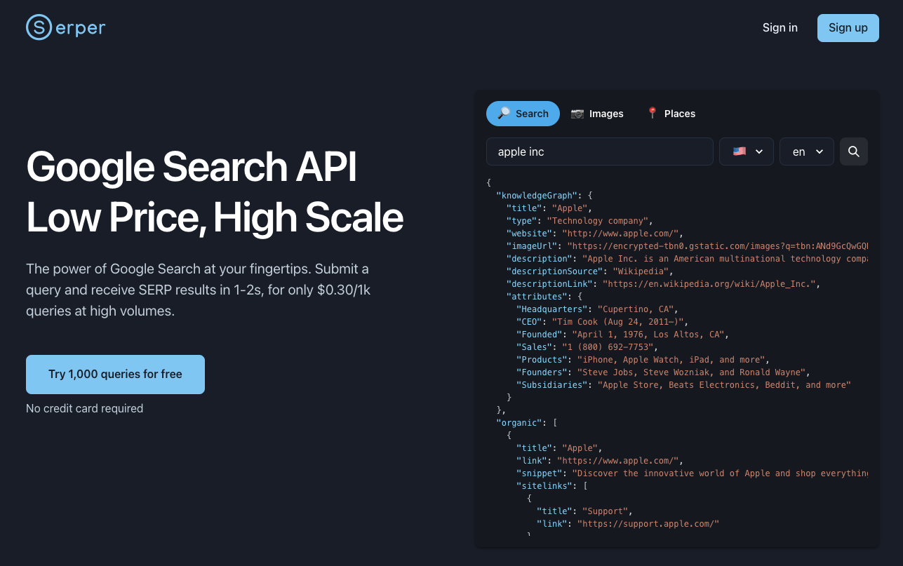 Serper Google Search API